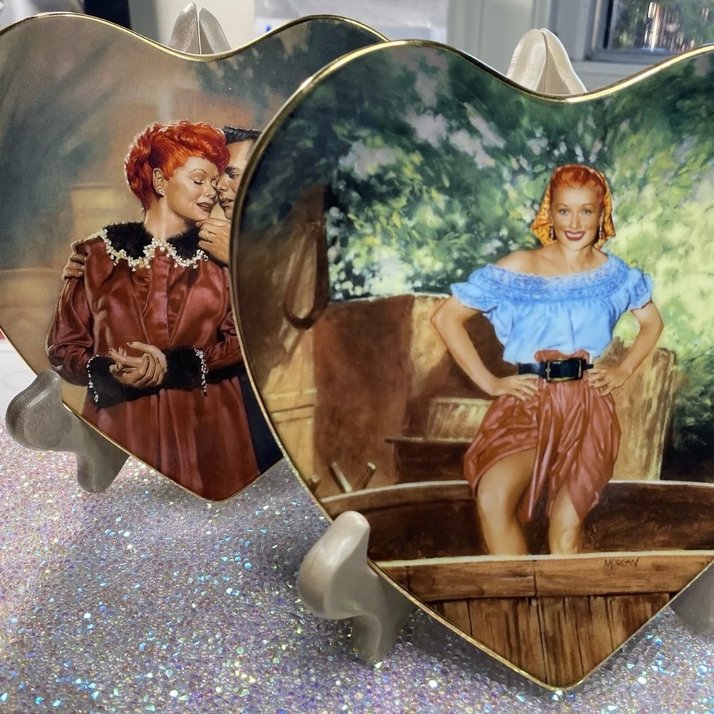 Vtg I Love Lucy Heart Plates Hamilton Collection MINT Condition Limited Ed. 6x6” - Picture 9 of 9